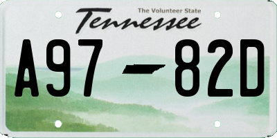 TN license plate A9782D