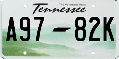 TN license plate A9782K