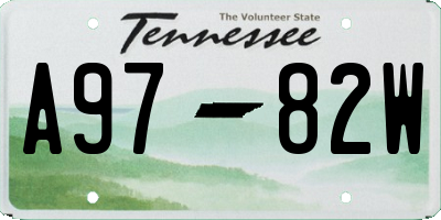 TN license plate A9782W