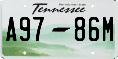 TN license plate A9786M