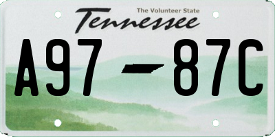 TN license plate A9787C