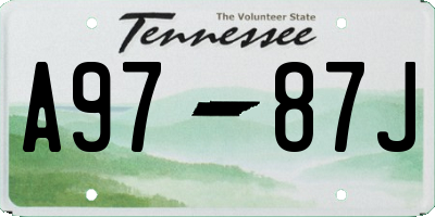 TN license plate A9787J
