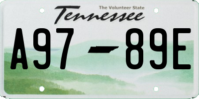 TN license plate A9789E
