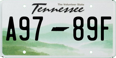 TN license plate A9789F