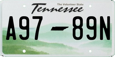 TN license plate A9789N