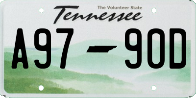 TN license plate A9790D