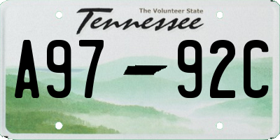 TN license plate A9792C