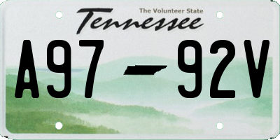 TN license plate A9792V