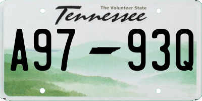 TN license plate A9793Q