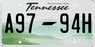 TN license plate A9794H