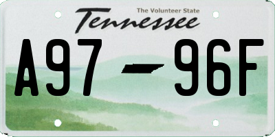 TN license plate A9796F
