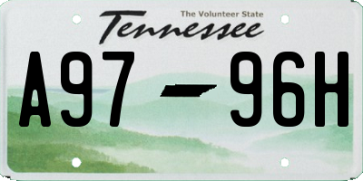 TN license plate A9796H