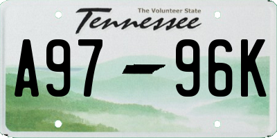 TN license plate A9796K