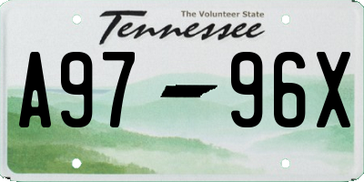 TN license plate A9796X