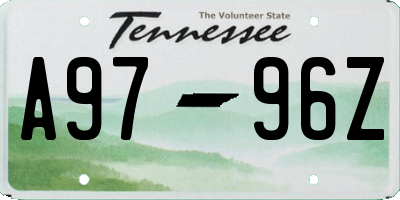 TN license plate A9796Z
