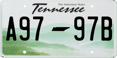 TN license plate A9797B
