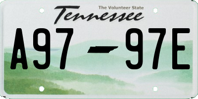 TN license plate A9797E