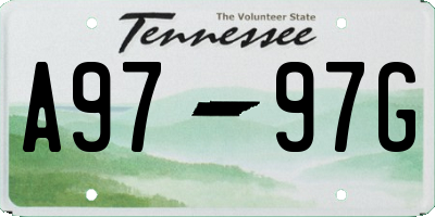 TN license plate A9797G