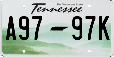 TN license plate A9797K