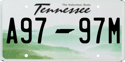 TN license plate A9797M