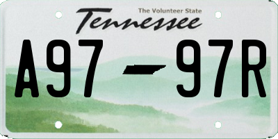 TN license plate A9797R