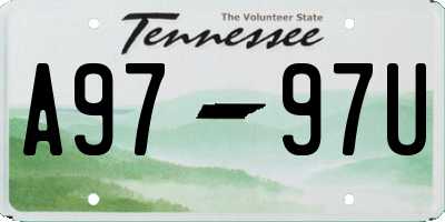 TN license plate A9797U
