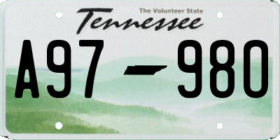 TN license plate A9798O