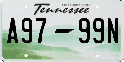 TN license plate A9799N