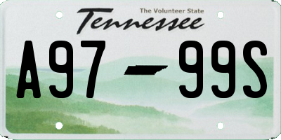 TN license plate A9799S