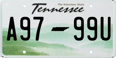 TN license plate A9799U