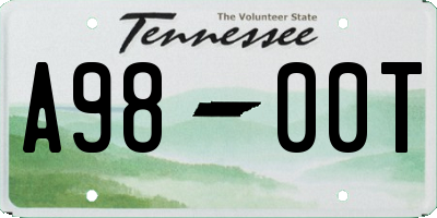 TN license plate A9800T