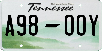 TN license plate A9800Y