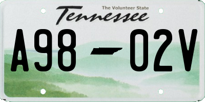 TN license plate A9802V