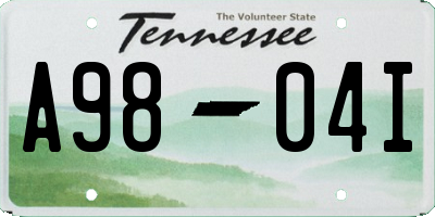 TN license plate A9804I