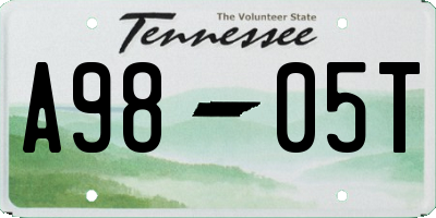 TN license plate A9805T