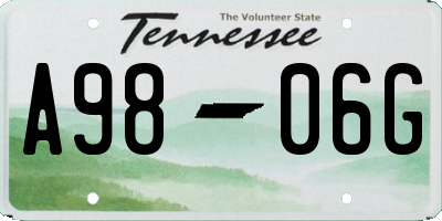 TN license plate A9806G