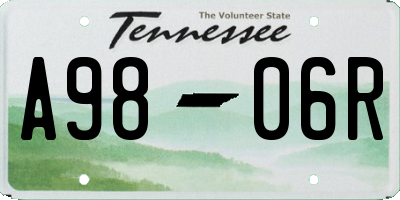 TN license plate A9806R