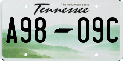 TN license plate A9809C