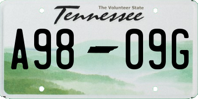TN license plate A9809G