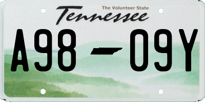 TN license plate A9809Y