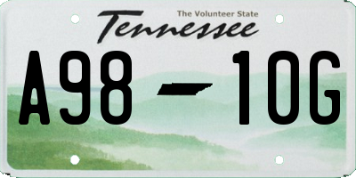 TN license plate A9810G