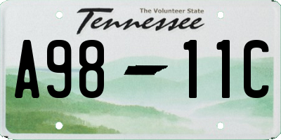 TN license plate A9811C