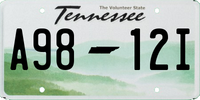 TN license plate A9812I