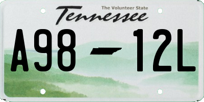 TN license plate A9812L
