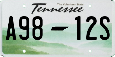TN license plate A9812S