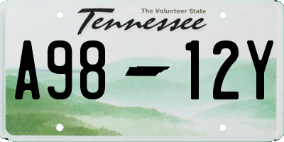 TN license plate A9812Y