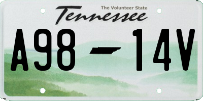TN license plate A9814V