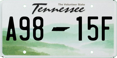 TN license plate A9815F
