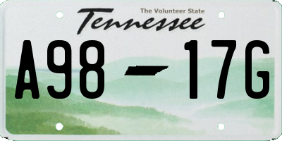 TN license plate A9817G