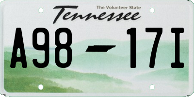 TN license plate A9817I